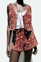 EMBROIDERED MIRROR VEST