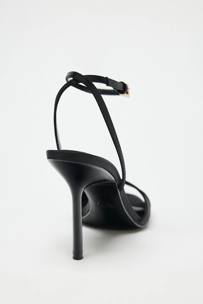 SATIN HEELED SANDALS