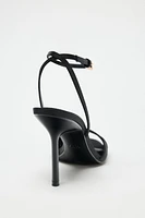 SATIN HEELED SANDALS