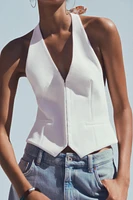 PRINTED SCARF HALTER VEST TOP