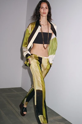 PANTALON IMPRIMÉ SATINÉ