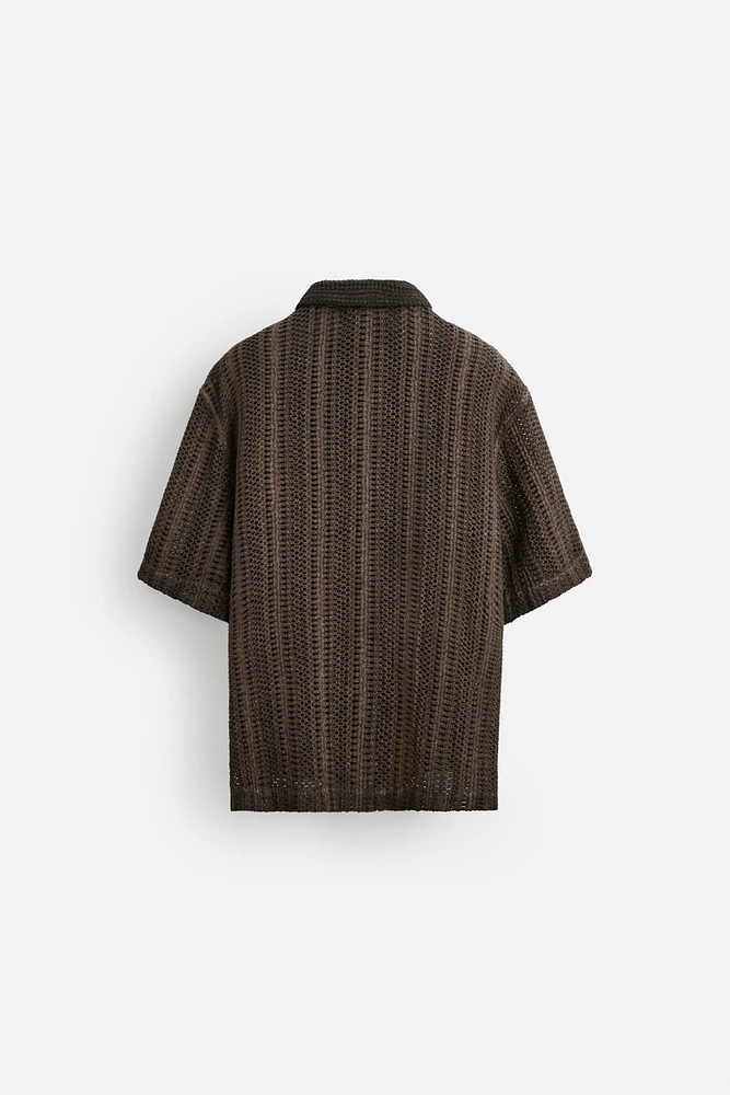 OPEN WEAVE POLO SHIRT