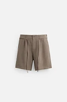 BERMUDA 100 % LIN CEINTURE
