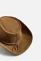 CHAPEAU EN CUIR DAIM