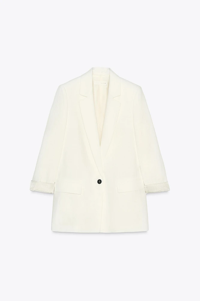 BLAZER AVEC LIN POIGNETS IMPRIMÉS