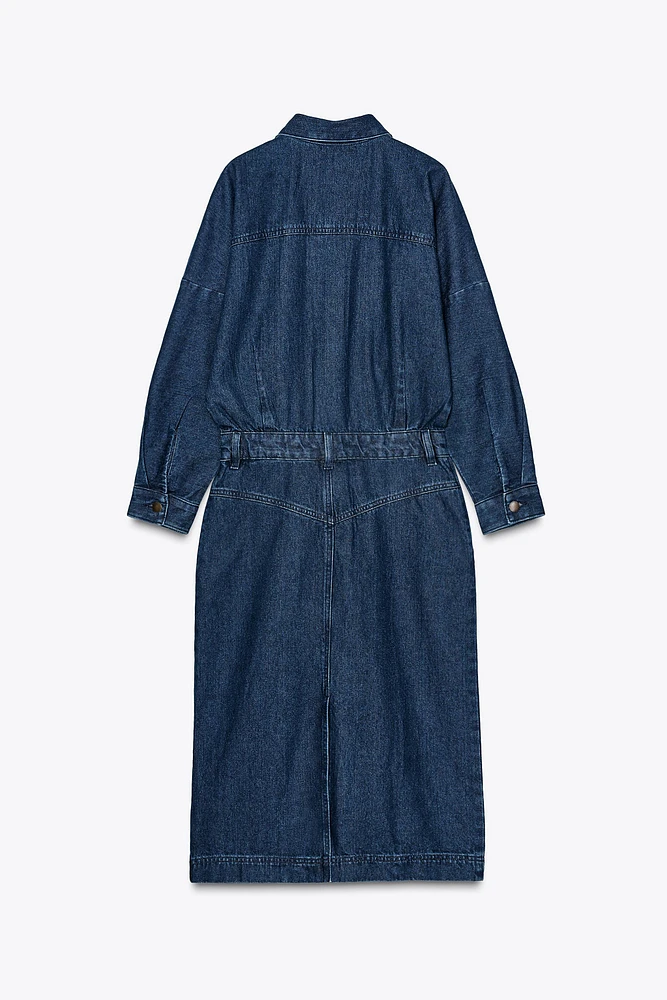 DENIM MIDI DRESS ZW COLLECTION