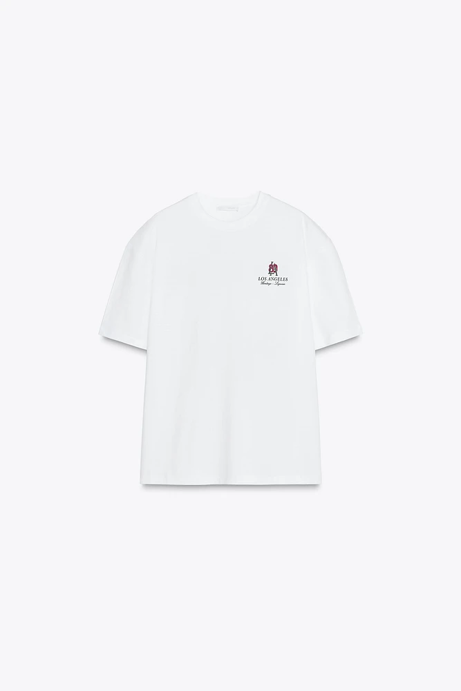 T-SHIRT WITH CONTRASTING TEXT