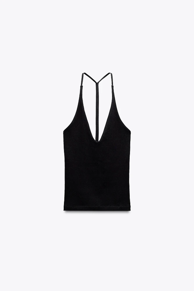 HALTER TOP WITH BACK STRAP