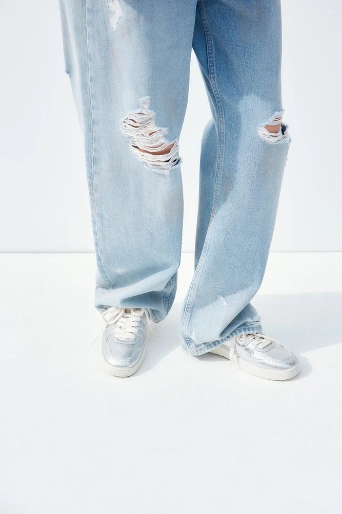 METALLIC EFFECT SLINGBACK SNEAKERS