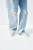 METALLIC EFFECT SLINGBACK SNEAKERS