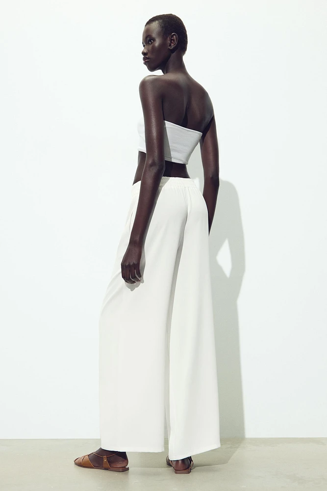 PANTALON EN CRÊPE À JAMBES LARGES