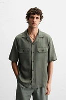 LYOCELL-LINEN FLOWY SHIRT