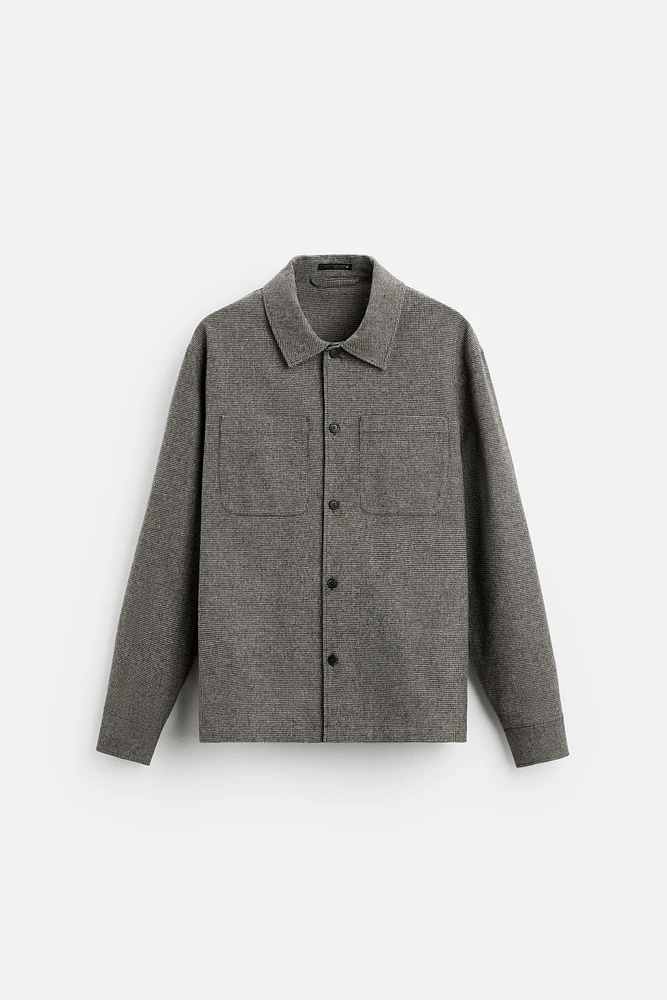 TEXTURED WEAVE OVERSHIRT