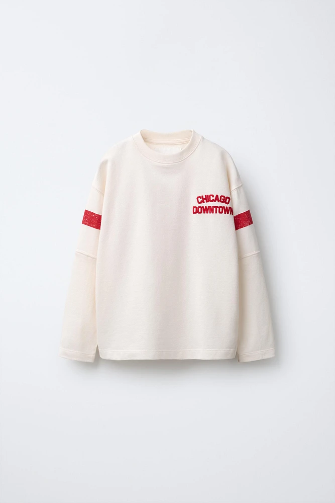 EMBROIDERED TEXT T-SHIRT