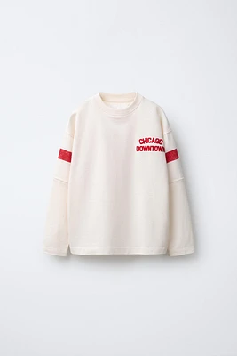 EMBROIDERED TEXT T-SHIRT