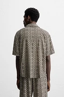 PERFORATED JACQUARD RELAXED FIT SHIRT