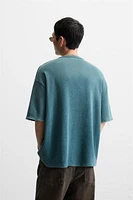 T-SHIRT EN MAILLE IMPRIMÉ DÉLAV