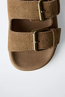 SANDALES À BOUCLES EN CUIR