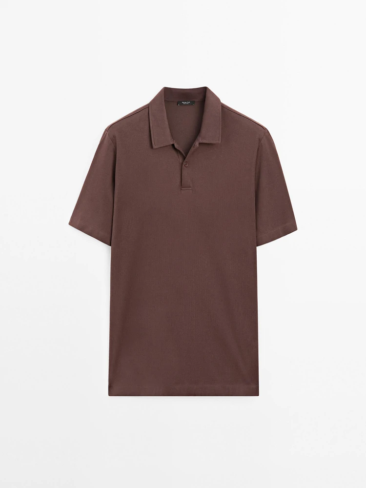 Polo slim en coton mélangé
