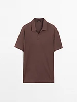 Polo slim en coton mélangé