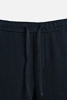 TEXTURED REGULAR FIT BERMUDA SHORTS