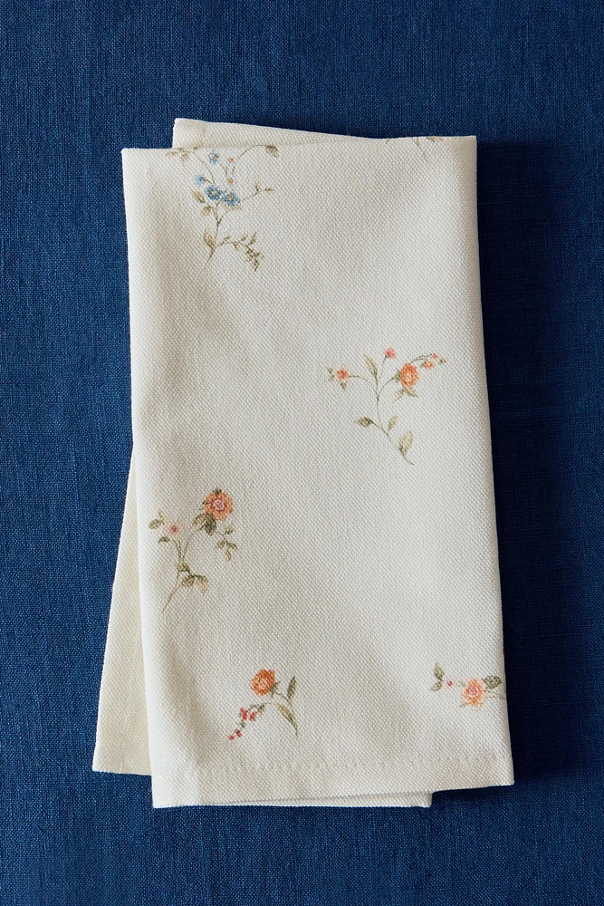 SERVIETTE DE TABLE IMPRIMÉ PETITE FLEUR (LOT DE 2)