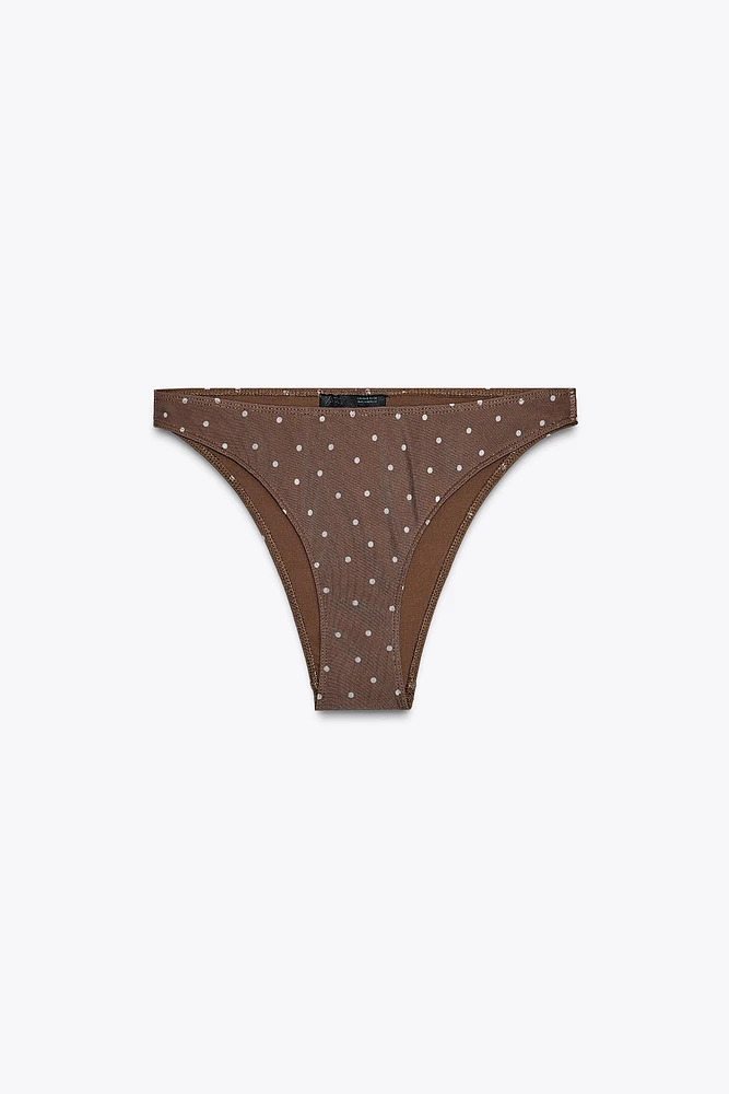 CULOTTE DE BIKINI EN TULLE À POIS