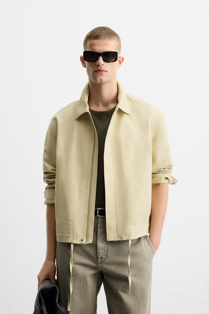 VESTE EN COTON ET LIN