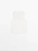 T-shirt sans manches en coton mercerisé