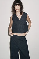 PANTALON BALLON RAYÉ EN LIN ZW COLLECTION