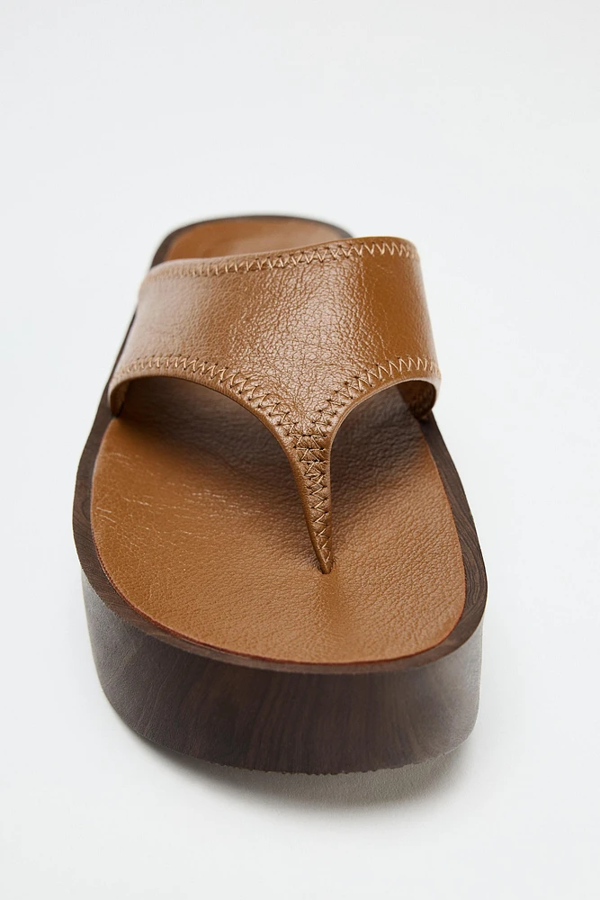 SOFT LEATHER PLATFORM SANDALS