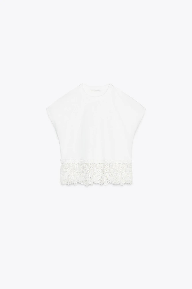 T-SHIRT COMBINÉ GUIPURE