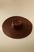 LONG BRIM RAFFIA BEACH HAT