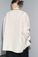 EMBROIDERED LINEN OVERSHIRT ZW COLLECTION