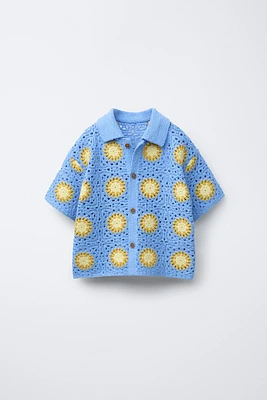 CHEMISE EN MAILLE CROCHET SOLEILS