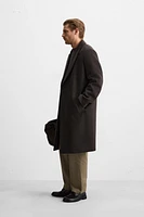 DOUBLE BREASTED WOOL BLEND COAT