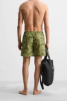 LONG ABSTRACT PRINTED SWIMMING TRUNKS