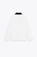 CONTRAST COLLAR OVERSHIRT ZW COLLECTION