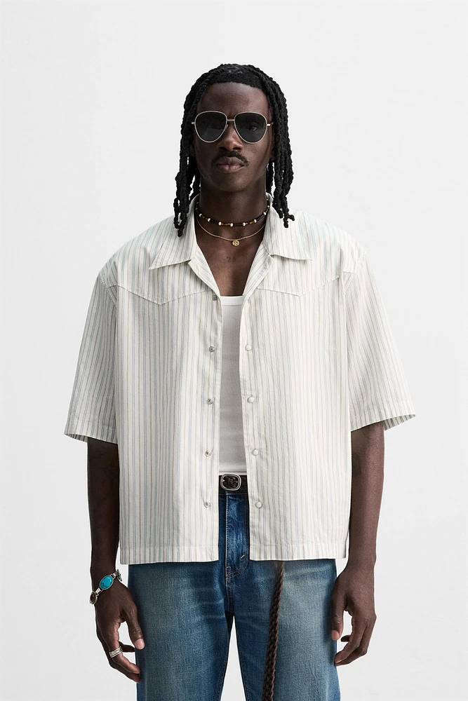 CHEMISE RAYURES BRODÉE