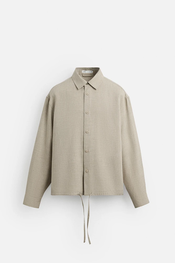 LINEN TEXTURED OVERSHIRT