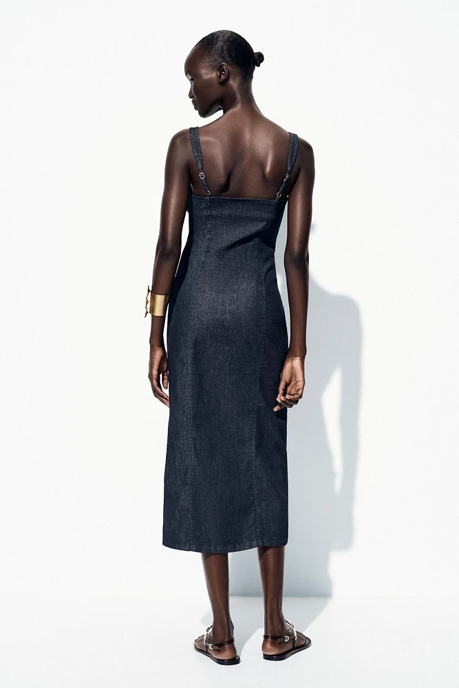 Z1975 STRAPPY DENIM MIDI DRESS
