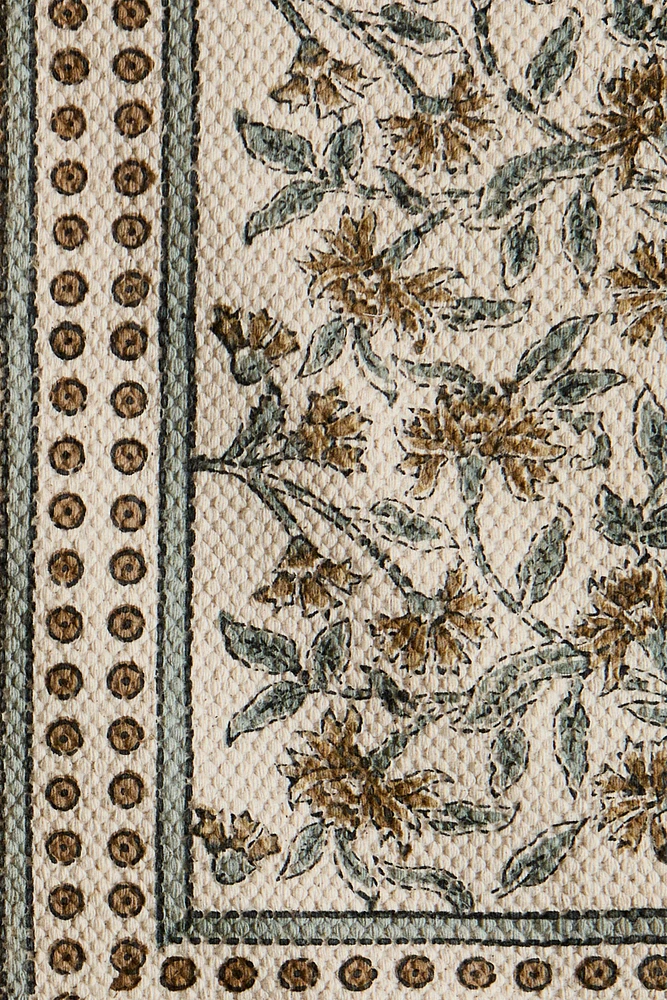 TAPIS IMPRIMÉ FLORAL BLOCK PRINT