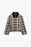 PLAID CAPE JACKET