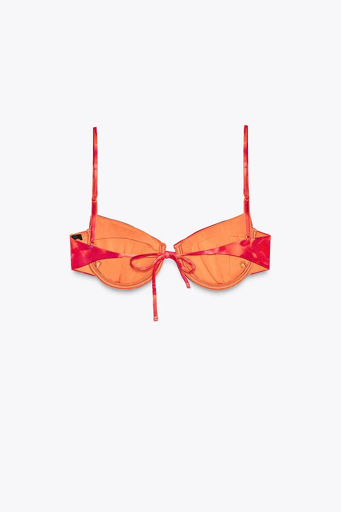 PRINTED UNDERWIRE BIKINI TOP
