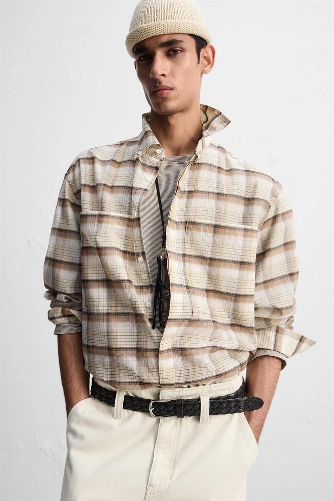 LIMITED EDITION COTTON-SILK PLAID SHIRT