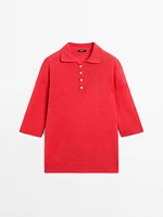Pull en maille oversize à col polo