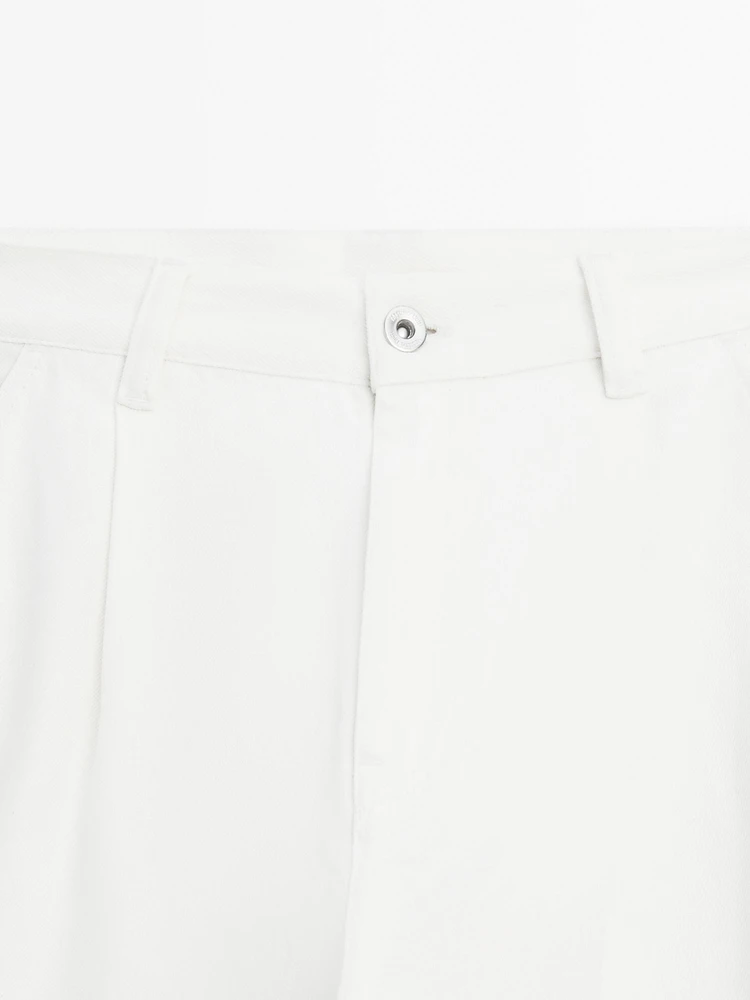 Pantalon relaxed fit taille moyenne
