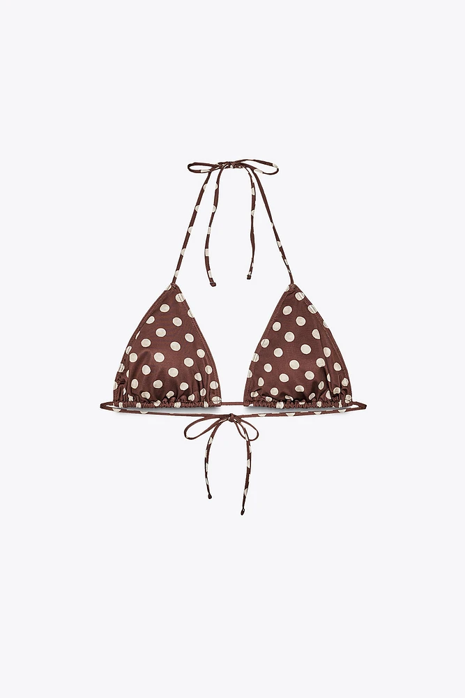 HAUT DE BIKINI TRIANGLE À POIS