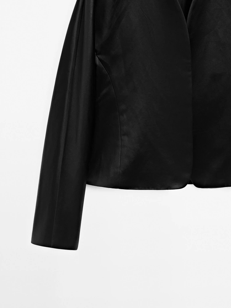 Short satin blazer - Studio