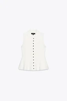 TOP GILET EN MAILLE PÉPLUM